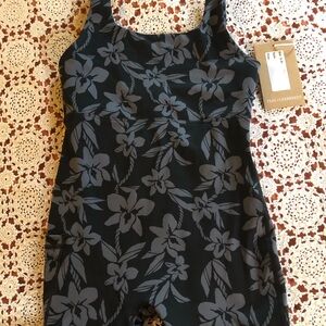 Floral Black and Gray Kids Bodysuit